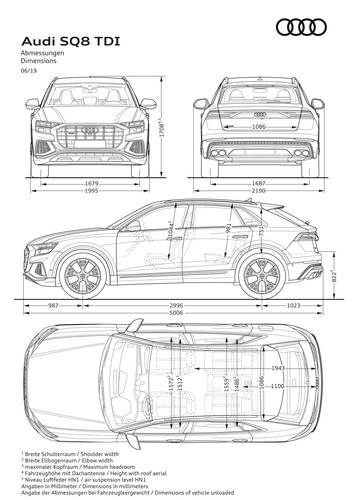 Audi SQ8 TDI 2019 Abmessungen