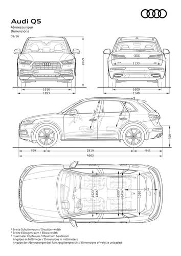 Audi Q5 FY 80A 2016 rozměry