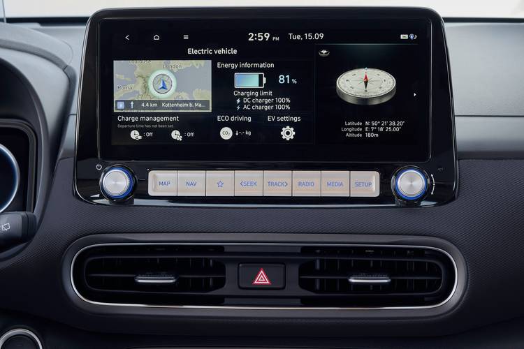 Hyundai Kona Electric Facelift 2021 Infotainment