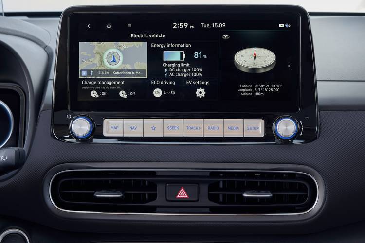 Hyundai Kona Electric Facelift 2021 infotainment