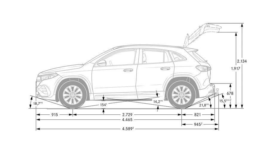 Mercedes-Benz EQA H243 2021 dimensioni