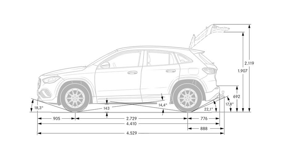 Mercedes-Benz GLA H247 2020 Abmessungen