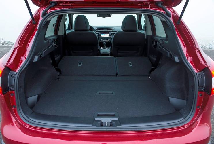 Nissan Qashqai J11 2016 bagageruimte tot aan voorstoelen