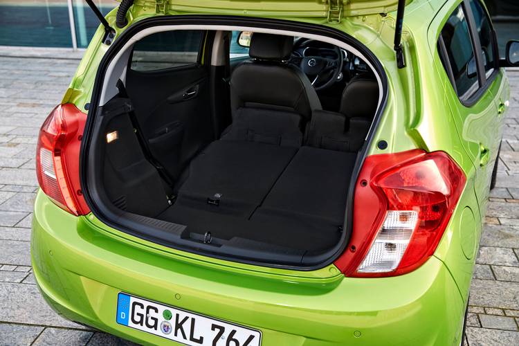 Opel Karl 2015 bagageruimte tot aan voorstoelen