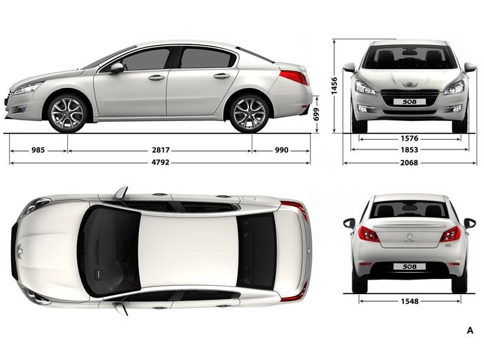 Technische Daten und Abmessungen Peugeot 508 2011