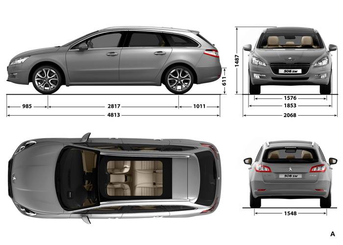 Datos técnicos y dimensiones Peugeot 508 SW 2011