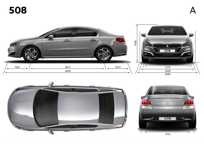 Technische Daten und Abmessungen Peugeot 508 facelift 2014