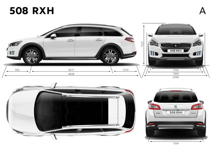 Technische Daten und Abmessungen Peugeot 508 RXH facelift 2014