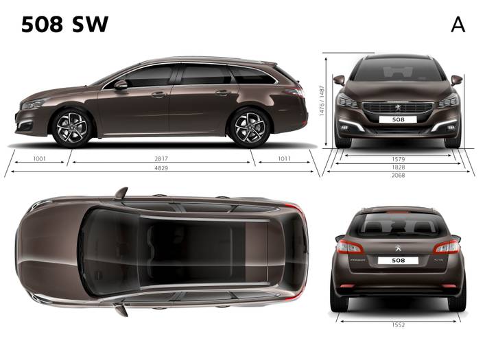 Dane techniczne i wymiary Peugeot 508 SW facelift 2014