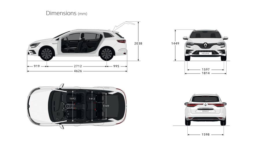 Renault Megane Grandtour Facelift 2020 rozměry