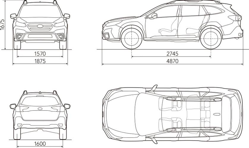 Subaru Outback BT 2021 dimensioni