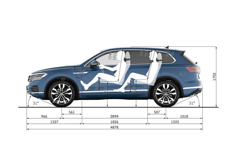 Technische Daten und Abmessungen Volkswagen VW Touareg CR 2018