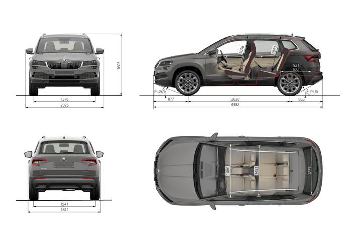 Škoda Karoq NU7 2017 Abmessungen