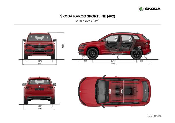 Škoda Karoq Sportline NU7 2019 dimensions