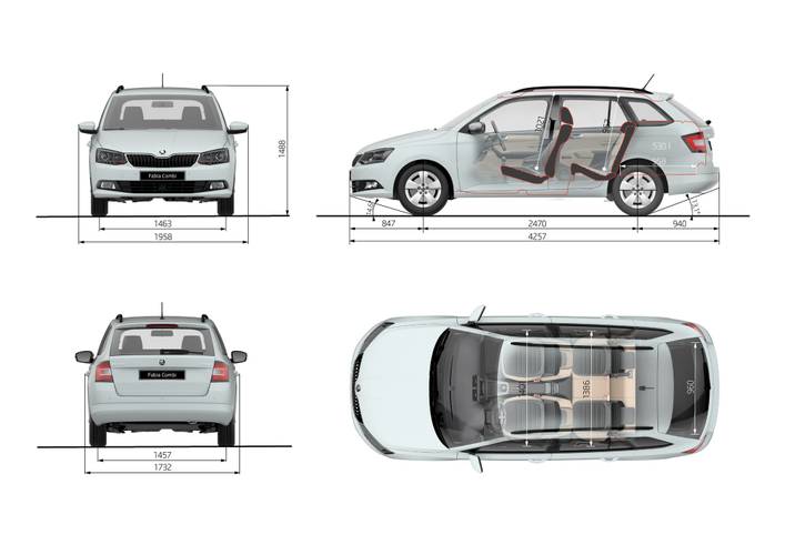 Datos técnicos y dimensiones Škoda Fabia NJ5 2014