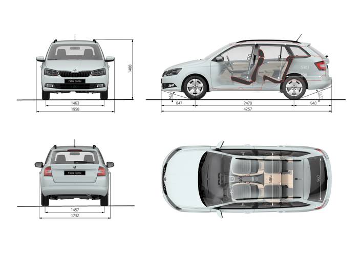 Dane techniczne i wymiary Škoda Fabia NJ5 2014